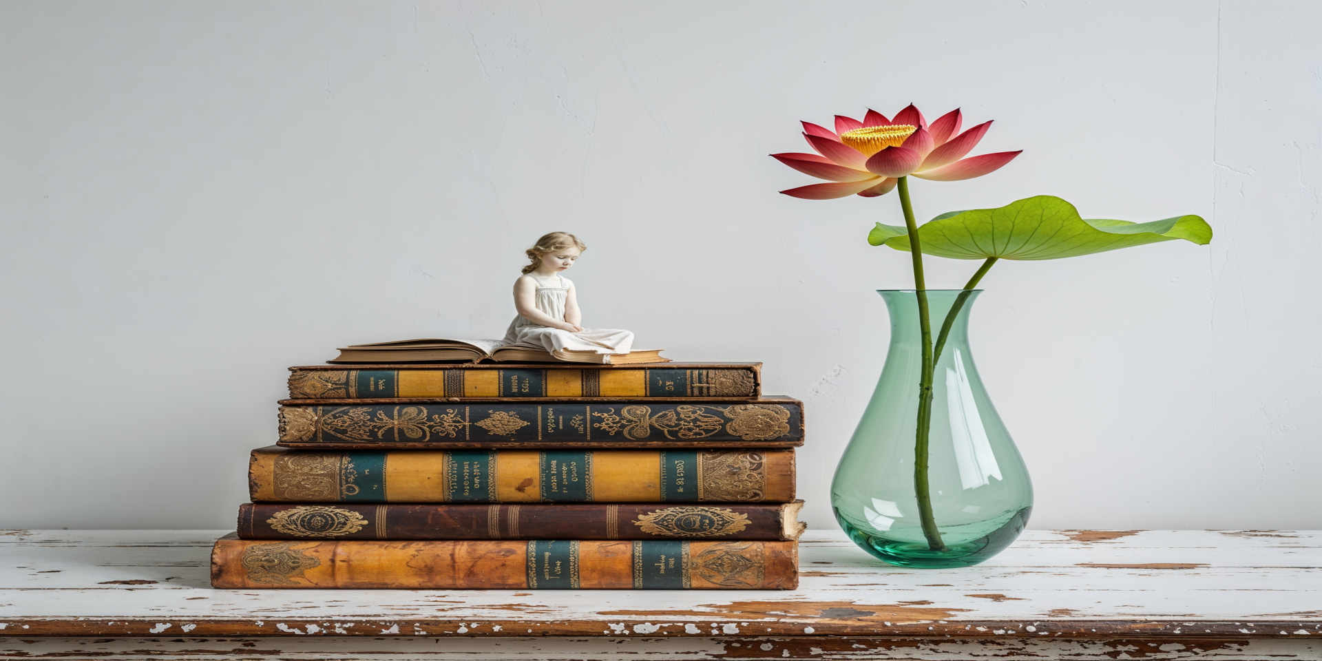 lotus and books background image